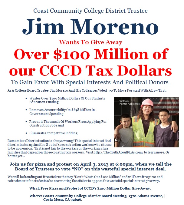 Jim Moreno Wanted To Give $100 million in education funds to his special interest donors.